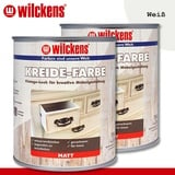 Wilckens 2 x 750 ml Kreidefarbe weiß Vintage-Look Innen Kreativ Anstrich Matt