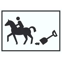 Bitte abäppeln Symbol Schild Pferde Reitplatz A3 (297x420mm)