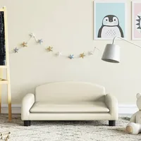 Kindersofa Creme 70x45x30 cm Kunstleder