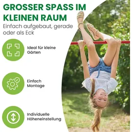 Gartenpirat Turnreck aus Rundholz mit Reckstange rot Kletterstange Turnstange für draußen Größe: Doppelreck DRR - Rot