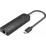 Vention TGPBB USB-C Hub 3xUSB 3.0 RJ45 Gigabit PD Schwarz ABS