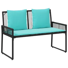 vidaXL Gartenlounge Set 9-tlg. Schwarz/Türkis