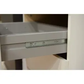 freiraum Kleiderschrank "Click" aus Spanplatte in Eiche-Sägerau-Nachbildung mit 3 Schubladen und 3 Türen. Abmessungen (B/H/T) 135x198x58 cm - Weiß