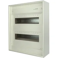 Verteilerschrank Aufputz Sicherunngskasten 2 Reihen 24 Module Verteilerkasten Kleinverteiler weiß Hager Volta 2x12 VA24BN