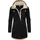Ragwear Damen, warme Teddyjacke lang Fleecemantel mit Kapuze Letti Teddy-Fleece YOUMODO Black Gr. 5XL (50), schwarz, Plüsch, Material: 100% Polyester, figurumspielend ca.