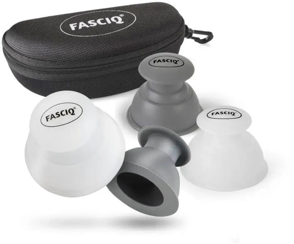 Matchu Sports FASCIQ® Sports Cupping Set – Trigger Point Cups - Weiß/Grau - 100% lebensmittelechtes Silikon