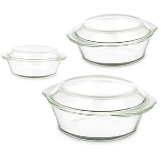 VIVALTO Auflaufform transparent Glas Kochen, Auflaufformen