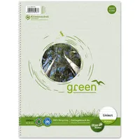 Staufen Green Collegeblock - DIN A4, 9mm liniert, 80 Blatt, 4-fach Lochung, premiumweißes 60g/m2 Recyclingpapier, 1 Stück