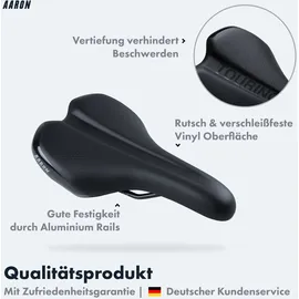 Aaron Fahrradsattel 28 x 24 cm Schwarz