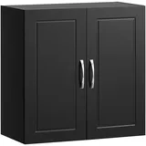 SoBuy FRG231-SCH Hängeschrank Badschrank mit Zwei Türen Küchenschrank Medizinschrank Wandschrank Badmöbel Schwarz BHT ca: 60x60x30cm