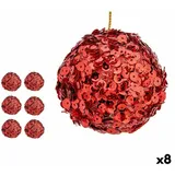 krist+ Weihnachtskugeln-Set Pailletten Rot Kunststoff 10 x 10 x 10 cm (8 Stück)