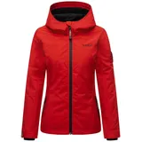 MARIKOO Damen Sportliche Outdoorjacke Übergangs Regenjacke mit Kapuze Brombeere