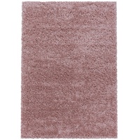 Teppich Unicolor - Einfarbig, Teppium, Rund, Höhe: 30 mm, Teppich Wohnzimmer Shaggy Einfarbig Rosa Modern Flauschig Weiche rosa Rund - 80 cm x 80 cm x 30 mm