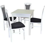 Hofmann Living And More Essgruppe 5tlg. Tischgruppe, (Spar-Set, 5-tlg., 5tlg. Tischgruppe), Stühle montiert schwarz|weiß