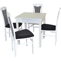 Hofmann Living And More Essgruppe 5tlg. Tischgruppe, (Spar-Set, 5-tlg., 5tlg. Tischgruppe), Stühle montiert schwarz|weiß