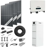 PV-Komplettanlage 10 kWp mit AXITEC Wechselrichter 10 kW + Stromspeicher 10,1 kWh, 24 Solarmodulen Glas-Glas black frame & Montagesystem Aufdach (* 0% MwSt. gem. §12 Abs. 3 UstG)