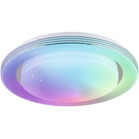 PAULMANN 70546 LED Deckenleuchte Rainbow mit Regenbogeneffekt RGBW+ 1600lm 230V 22W dimmbar Chrom, Weiß