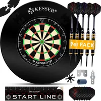 Kesser KESSER® Dartscheibe kork mit 9 Dartpfeile Professional Dartboard