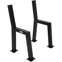 ML-Design 2 Stück Bankbeine H-Form 47x77,5cm Schwarz Metall 10x77.5x47