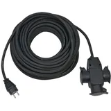 Brennenstuhl 1167820301 Strom Verlängerungskabel Schwarz mit 3-fach Gummikupplung IP44