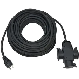 Brennenstuhl 1167820301 Strom Verlängerungskabel Schwarz mit 3-fach Gummikupplung IP44