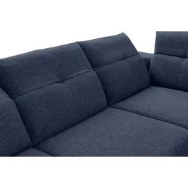 Konsimo Eckcouch Stoff mit verstellbaren Kopfstützen 2-Sitzer Blau