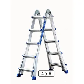 Vago-Tools Teleskopleiter Klappleiter 4 x 6