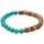 FIRETTI Armband FIRETTI "Schmuck Geschenk Armschmuck Armkette Edelstein Perlen", blau (türkis, braun, türkis, braun), Armbänder, Damen, 19,5cm, Materialmix, Armband, Made in Germany - mit Türkis-Imitat, Kokosnuss