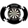 HARROWS 4 Piece Surround Dartscheibe Schwarz