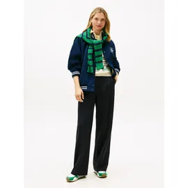 Tommy Hilfiger Anzughose "TIMELESS WOOL WIDE LEG PANT", Damen, Gr. 38, N-Gr, schwarz night navy, Web, Obermaterial: 54% Polyester, 44% Wolle, 2% Elasthan, unifarben, lässig geschnitten knöchellang, Hosen Anzughose, mit Wolle