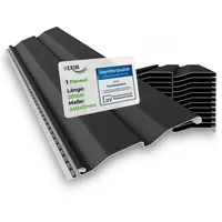 HEXIM Verkleidungspaneel, (Siding Fassadenpaneele außen Fassadenverkleidung wetterfest Kunststoffpanelee PVC-U Verkleidung Außenwand Hausverkleidung UV-beständig - (1 Paneel anthrazit 0,48QM)