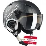 Black Crevice Skihelm Vail mit Visier, matt schwarz Carbon/weiß, M (55-58 cm)...