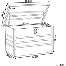 Beliani Auflagenbox für die Terrasse Aufbewahrungsbox Gartenbox Kissenbox