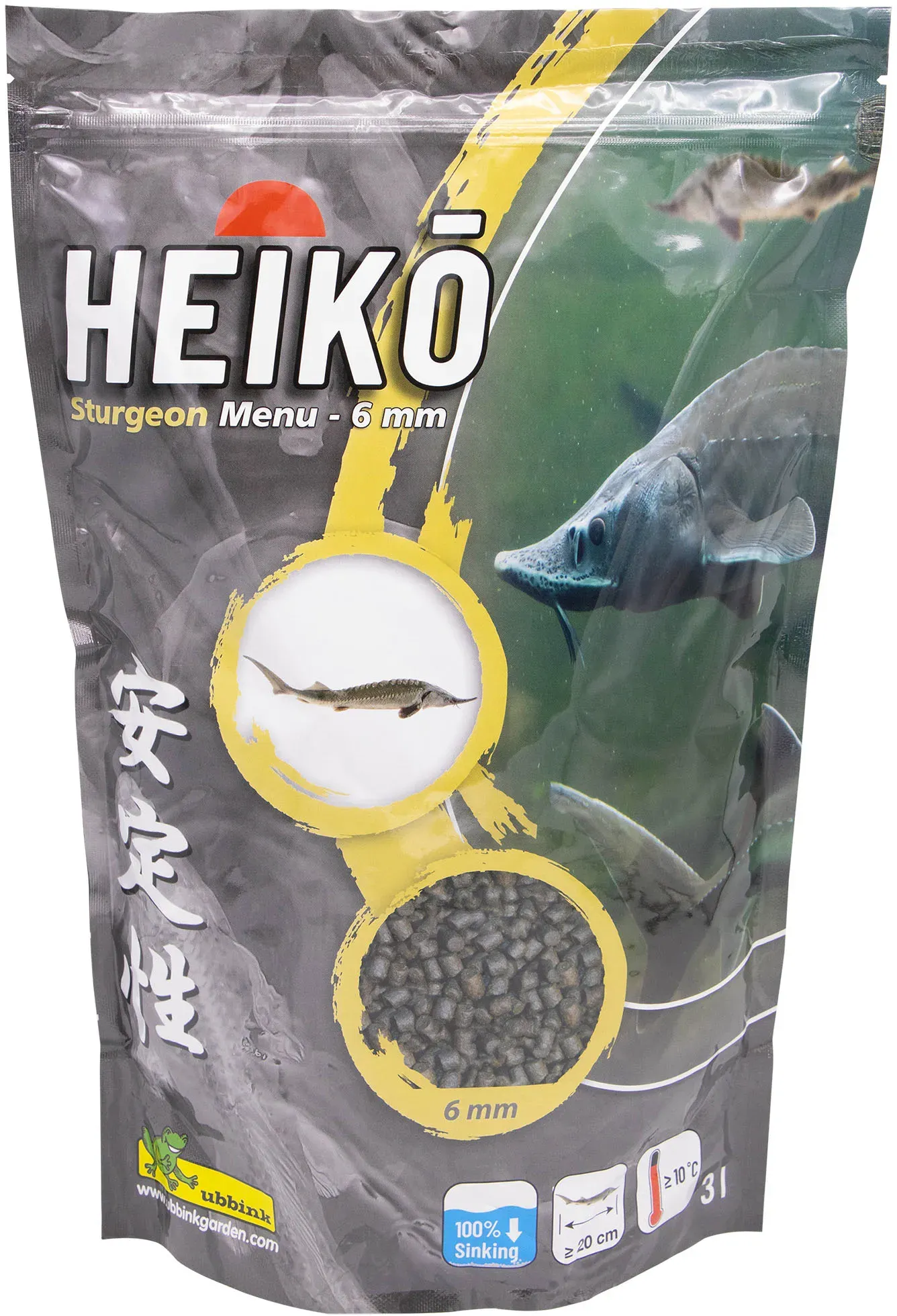 Ubbink HEIKO - Sturgeon Energy Menu 6mm - fördert das Wachstum von Stören und ihre natürliche Pigmentierung, Alleinfutter in 6 mm Pellets 3l