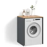 livinity Waschmaschinenschrank Paolina 68 x 88,2 cm Anthrazit/Goldkraft Eiche
