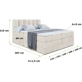 altdecor BOXI 1 KING 180 x 200 cm H3/H4 Creme