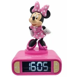 LEXIBOOK Disney Minnie Wecker mit 3D Nachtlicht-Figur und besonderen Klingeltönen