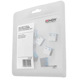 Lindy USB Port Schloss USB-Lock 10er Set Blau ohne Schlüssel