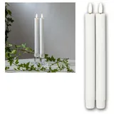 Star Trading LED Stabkerzen Flamme Stripe 25 cm weiß 2 St.