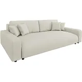 s-style möbel & Emma - Sofa mit Schlaffunktion und Bettkasten in Beige, Cord-Stoff schöner Sitzkomfort