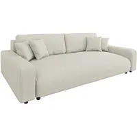 s-style möbel & Emma - Sofa mit Schlaffunktion und Bettkasten in Beige, Cord-Stoff schöner Sitzkomfort
