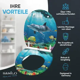 Sanilo WC-Sitz Delphin Korallen Blau