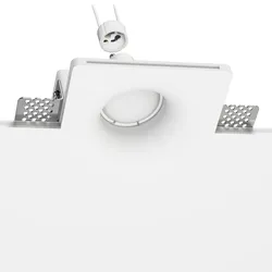 ledscom.de LED Gips Einbaustrahler GIEDI DIY, inkl. GU10 Lampe 450lm, warm-weiß