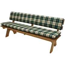 FRG Gartenbank Auflagenset 4-Sitzer grün beige kariert Baumwolle 200x40cm