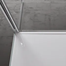 doporro Duschkabine U-Form 80x90x80cm Duschabtrennung in chrom zwei Drehtüren ESG-Sicherheitsglas Klarglas mit Nano-Beschichtung Ravenna66UK