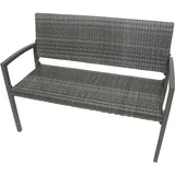 Lomadox Parkbank aus Alu/Kunststoffgeflecht GARDA-120 in schwarz, B/H/T: ca. 116/87/60 cm