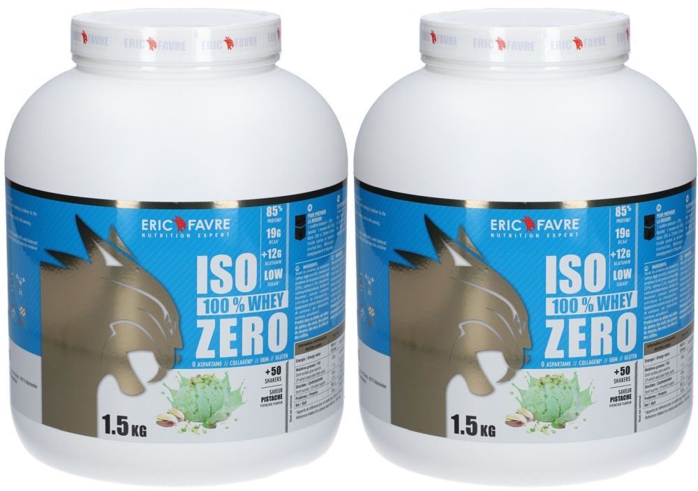 ERIC FAVRE Iso Zero 100% Whey Protéine Pistache 2x1500 g Poudre