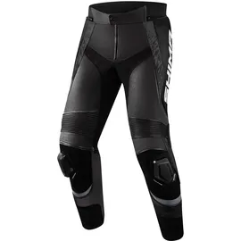 SHIMA STR 2.0 Motorradhose - Leder, Sporthose mit Hüft- und Knieprotektoren, Knieschleifer, perforiertes Leder, für 2-teilige Kombi (Schwarz, 54)