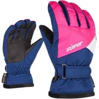 Ziener Mädchen Ski-Handschuhe/Wintersport, Wasserdicht, Atmungsaktiv Lara GTX Girls Junior, Estate Blue.pop pink, 3,5, 801940