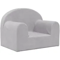 SYFAXTM Kindersofa Hellgrau Weich Plüsch - Grau/Hellgrau
